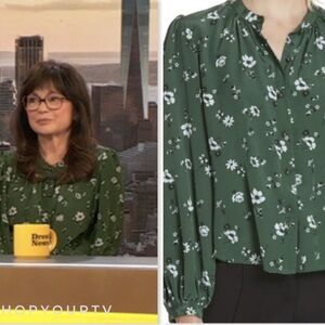 Veronica Beard Floral Green Blouse size 10 - as seen on TV